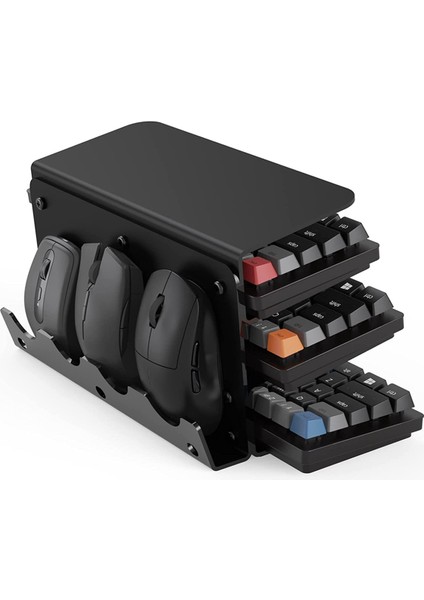 Klavye Fare Masaüstü Organizatör Akrilik 3 Katman Stand Çerçeve Klavye Ekran Stand Tutucu Stand Sergi Siyah (Yurt Dışından) modelleri