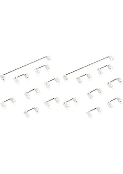 2x Mekanik Klavye Kiraz Mx Switch Pcb Montajlı Kiraz Stabilizatör Net Şeffaf Kılıf (Yurt Dışından)