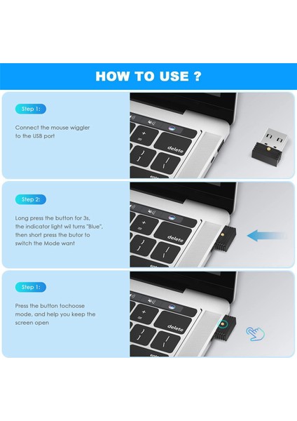 6x USB Fare Jiggler Otomatik Bilgisayar Fare Taşıyıcı Jiggler Bilgisayarı Uyanık Tutar Fare Hareketini Simüle Eder (Yurt Dışından) indirimleri