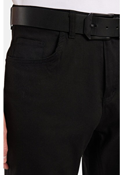Erkek Regular Fit Rahat Kesim Kanvas Siyah Pantolon fiyatları