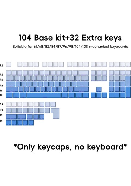 136 Anahtarlar Oem-Profile Pbt Keyfaps Gradient Yayın Yayınları Oyun Mekanik Klavyesi Için Oyma Anahtar Kapakları B (Yurt Dışından) fırsatları