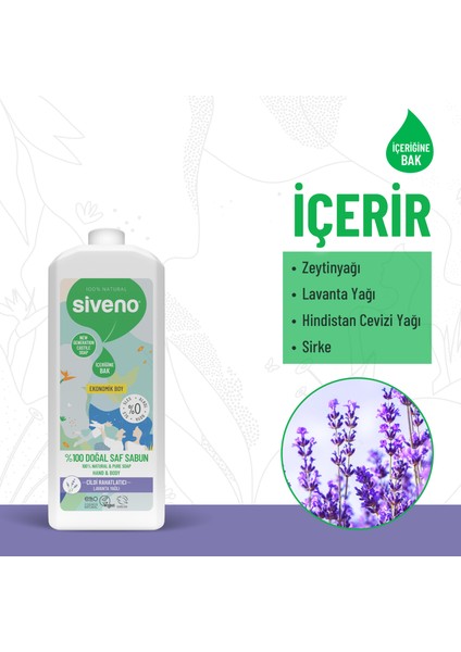 %100 Doğal Sıvı Kastil Sabun Lavanta Yağlı Cildi Nemlendirici Bitkisel Vegan 1000 ml indirimleri