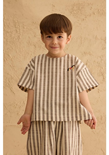 Pamuk Çizgili Üst Bej fiyatları