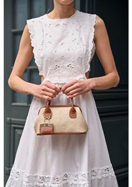 Taba Kadın Hasır Dokulu Mini El Çantası