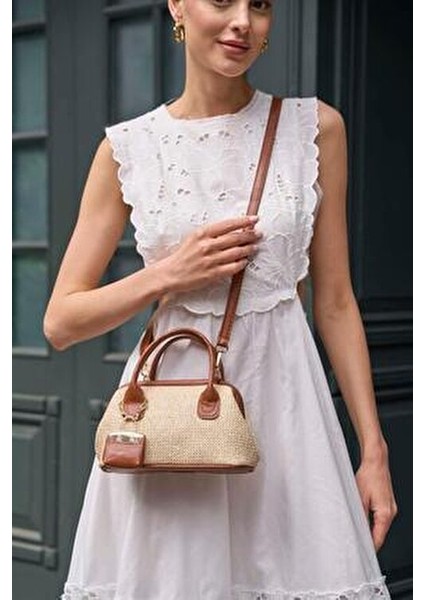 Taba Kadın Hasır Dokulu Mini El Çantası fiyatları