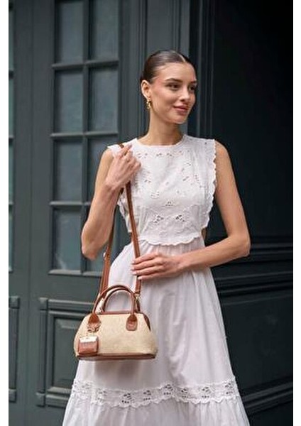 Taba Kadın Hasır Dokulu Mini El Çantası