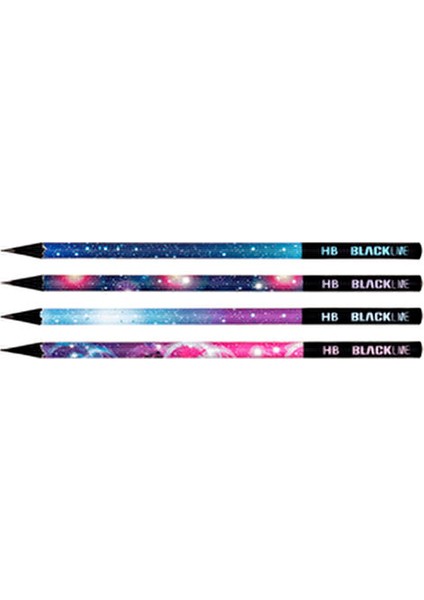 Blackline Karışık Kurşun Kalem 12'li Set,uzay Desenli,neon,mozaik Desenli Konsept Kurşun Kalemler modelleri