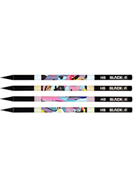 Blackline Karışık Kurşun Kalem 12'li Set,uzay Desenli,neon,mozaik Desenli Konsept Kurşun Kalemler fırsatları