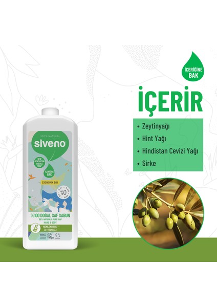 %100 Doğal Sıvı Kastil Sabun Zeytinyağlı Yoğun Nemlendirici Bitkisel Vegan 1000 ml indirimleri