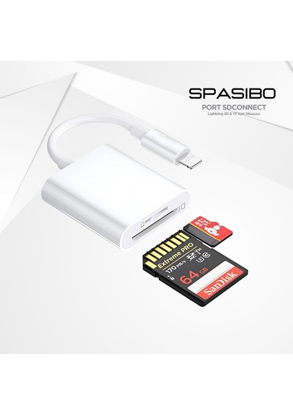 Port Sdconnect | Lightning - Sd Kart ve Micro Sd Kart Okuyucu ile iPhone & Ipad’e Hızlı Fotoğraf ve Video Aktarımı modelleri