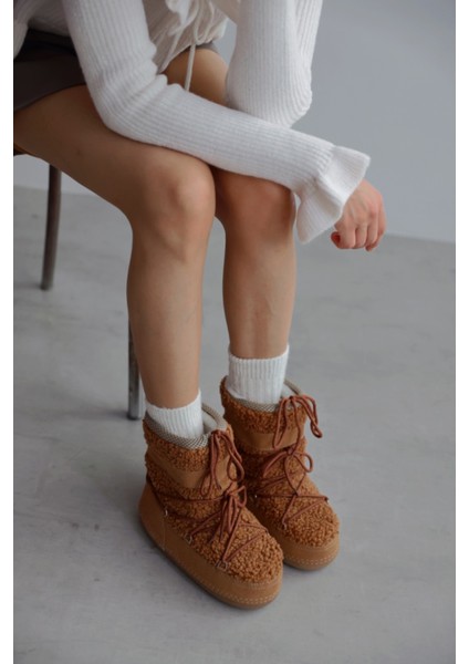 Dixie Kürklü Kalın Tabanlı Kadın Kar Botu - Taba