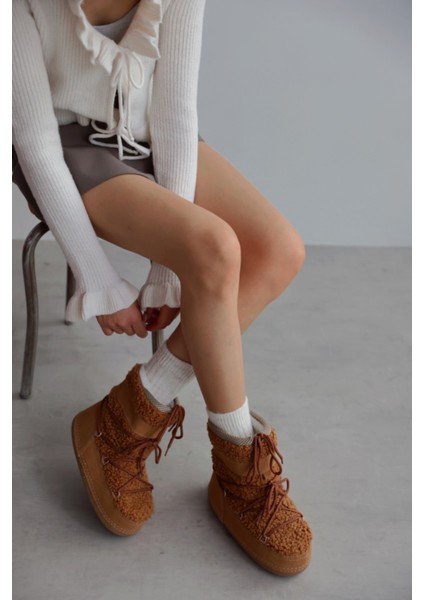 Dixie Kürklü Kalın Tabanlı Kadın Kar Botu - Taba fiyatları