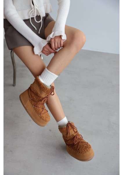 Dixie Kürklü Kalın Tabanlı Kadın Kar Botu - Taba modelleri