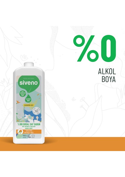 %100 Doğal Sıvı Kastil Sabun Portakal Yağlı Tazeleyici Nemlendirici Bitkisel Vegan 1000 ml fırsatları