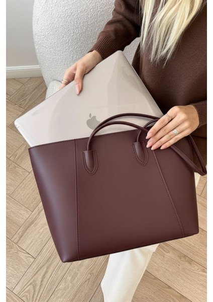 Kadın Cherry Basic Fermuarlı Tote El ve Omuz Çantası fiyatları