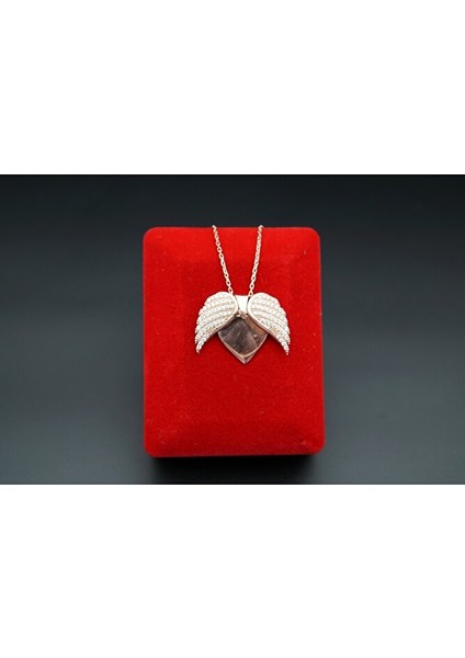 Rose Kaplama Büyük Kanatlı Kadın Kolye SK00052 fiyatları