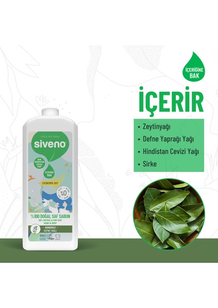 %100 Doğal Sıvı Kastil Sabun Defne Yağlı Yoğun Nemlendirici Arındırıcı Bitkisel Vegan 1000 ml indirimleri