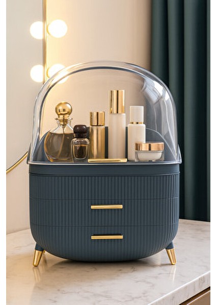 Çekmeceli Makyaj, Takı ve Kozmetik Ürün Düzenleyici, Gri Renk Organizer