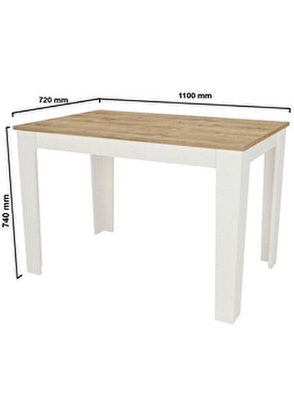 Darlen Yemek Masası 110 cm 2-4 Kişilik Yemek Masası Beyaz - Safir fırsatları