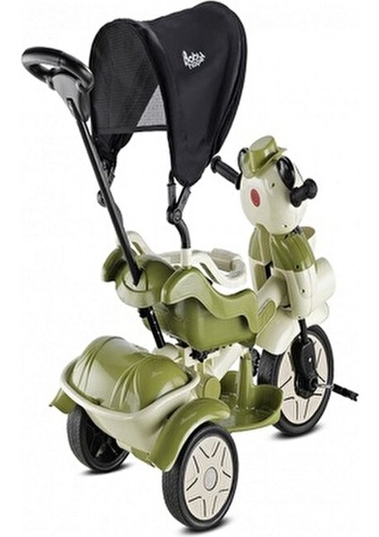 127 Panda Üç Tekerlekli Tenteli Ebeveyn Kontrollü Bisiklet Çocuk Bisikleti Yeşil fiyatları