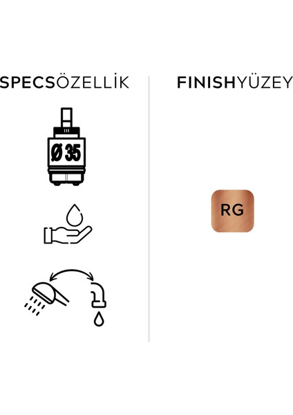 Robin Mix Banyo Bataryası Rose Gold modelleri