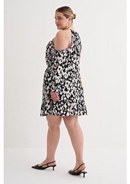 Pencere Detaylı Volanlı Elbise modelleri