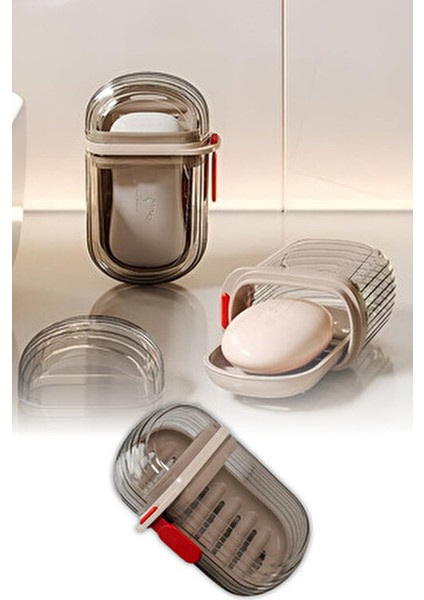 Şeffaf Kutu Şeklinde Plastik Katı Sabunluk Pratik Kullanımlı Hijyenik Banyo Sabun Kabı