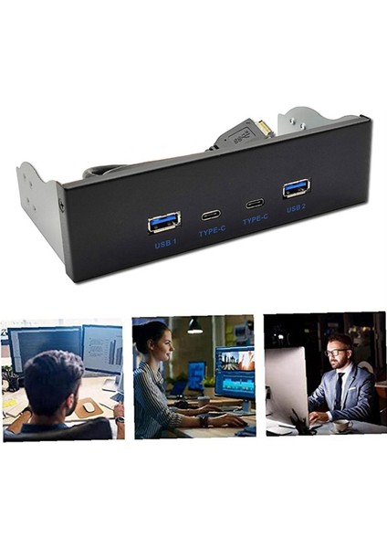 Usb3 2 Tip 10GBPS Optik Sürücü Paneli 2x USB Gen2+2x Tip-C 3 5 Inç 5 25 Inç Hub 19PIN-C-PORT Ön Arka Fiş (Yurt Dışından) modelleri