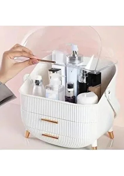 Çekmeceli Makyaj, Takı ve Kozmetik Ürün Düzenleyici, Cappucino Renk Organizer