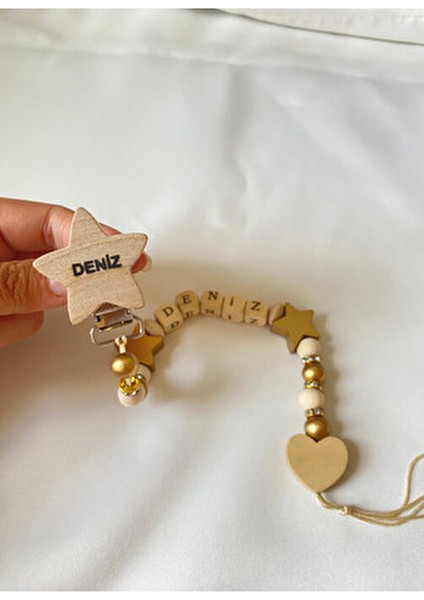 Doğal Ahşap Emzik Zinciri - Isimli Emzik Askısı Ahşap Emzik Zinciri Emzik Tutucu Bebek Hediyesi fiyatları