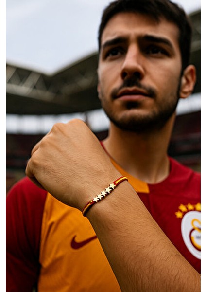 Galatasaray Hematit 5. Yıldız Taraftar Bilekliği – Ayarlanabilir El Yapımı Makrome (Hematit) modelleri
