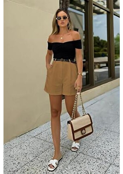 Vizon Pileli Kadın Şort MG2518 fiyatları