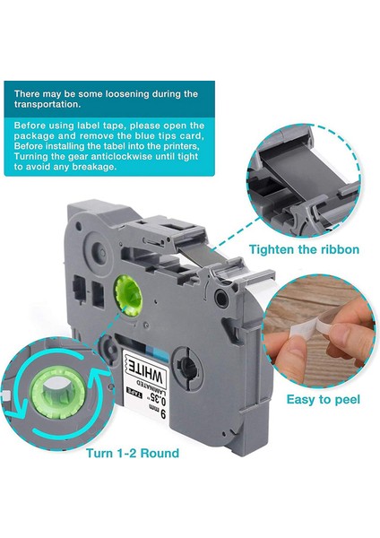 Tze 221 Bant PTH110 Bant 9mm 0 35 Inç Lamine Beyaz Etiket Maker Bant Için Kardeş P-Press Için Uyumlu (Yurt Dışından) modelleri