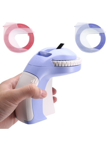 Taşınabilir 3D Kabartma Etiketi Yazıcı Dıy Manuel Etiket Baskı 12965 Manuel Daktilo Mor (Yurt Dışından)