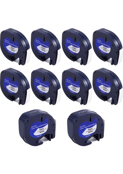 10PCS Etiket Maker Dymo Letratag Için Yatırlar Yeniden Doldurma 12MM x 4m Letra Etiketi Için Beyaz Plastik Etiket Bant Plus Lt Etiket Maker (Yurt Dışından) modelleri