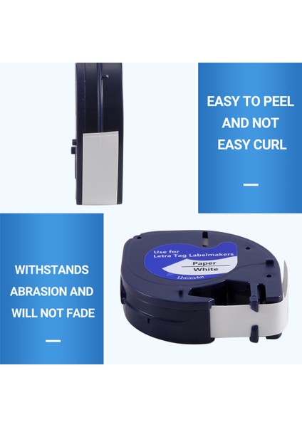 10PCS Etiket Maker Dymo Letratag Için Yatırlar Yeniden Doldurma 12MM x 4m Letra Etiketi Için Beyaz Plastik Etiket Bant Plus Lt Etiket Maker (Yurt Dışından) fırsatları