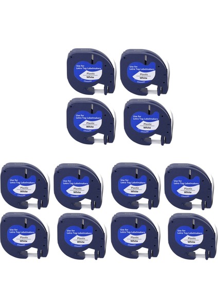 12 Paket Uyumlu Etiket Bandı Dymo Için Letratag Black Beyaz Plastik Etiket Bantında Letratag Etiket Maker (Yurt Dışından)