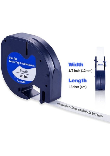 12 Paket Uyumlu Etiket Bandı Dymo Için Letratag Black Beyaz Plastik Etiket Bantında Letratag Etiket Maker (Yurt Dışından) fiyatları