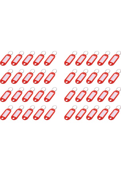 40 Pcs Çeşitli Anahtar Kimlik Etiket Etiketleri Bölünmüş Halka Anahtarlama Anahtarlık (Kırmızı) (Yurt Dışından)