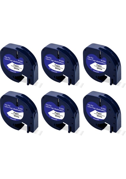 6pcs Etiket Bant Dymo Etiket Makinesi ile Uyumlu Dolum Kağıt Etiketleme Bandı Beyaz Dymo Letratag 91330 10697 (Yurt Dışından)