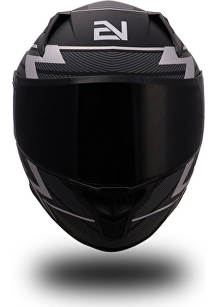 Thunderbolt Mat Siyah Beyaz Tam Yüz Kask Polikarbonat Malzeme 4 Mevsim Kullanım