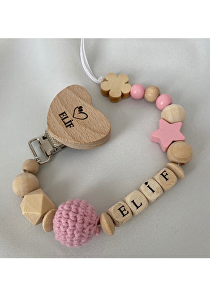 Doğal Ahşap Emzik Zinciri - Isimli Emzik Askısı Ahşap Emzik Zinciri Emzik Tutucu Bebek Hediyesi modelleri