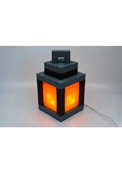 Minecraft Temalı Turuncu Gece Lambası Plastik Malzeme ile Figür Yuvası Özelliği fiyatları