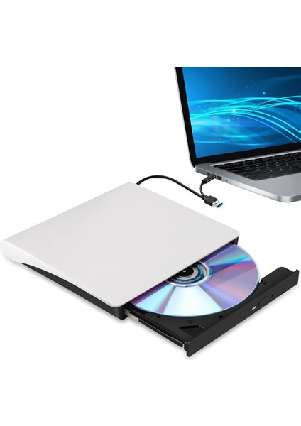 Harici CD DVD +/- Rw Drive USB 3 0 &amp Usb-C Taşınabilir CD &amp DVD Rom Burner Player Reader Writer Rewriter Disk Drive Beyaz (Yurt Dışından) fiyatları