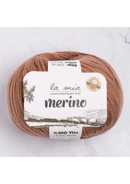 La Mia Merino Kahverengi El Örgü Ipi - L137 - 33795