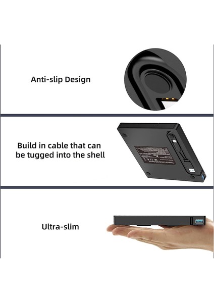 7 Arada Çok Fonksiyonlu Optik Sürücü USB Bilgisayar DVD Oynatıcı Not Defteri Harici Kaydedici Ultra Ince (Yurt Dışından) modelleri