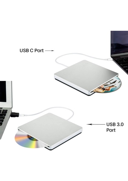 Harici DVD Burner Drive Tip-C Tip Optik Disk Sürücüsü Ince Yuva Cd/dvd +/- Rw Burner USB C Superdrive Mac/pencere Için (Yurt Dışından) indirimleri