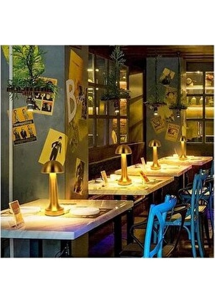 CT-8429 Lizbon Mantar Gold Dokunmatik Şarjlı Dimmerli Masa Lambası fırsatları