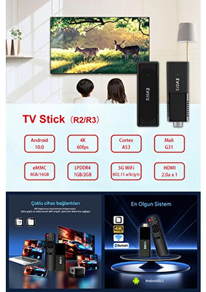 Ultra Hd Android Tv Box 4K Android Tv Tv Box Tv Stick Medya Oynatıcı Smart Tv Wifi