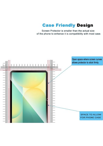 Samsung Galaxy Tab S10 Fe SM-X520 Uyumlu Temperli Kırılmaz Cam Ekran Koruyucu 5 Adet modelleri